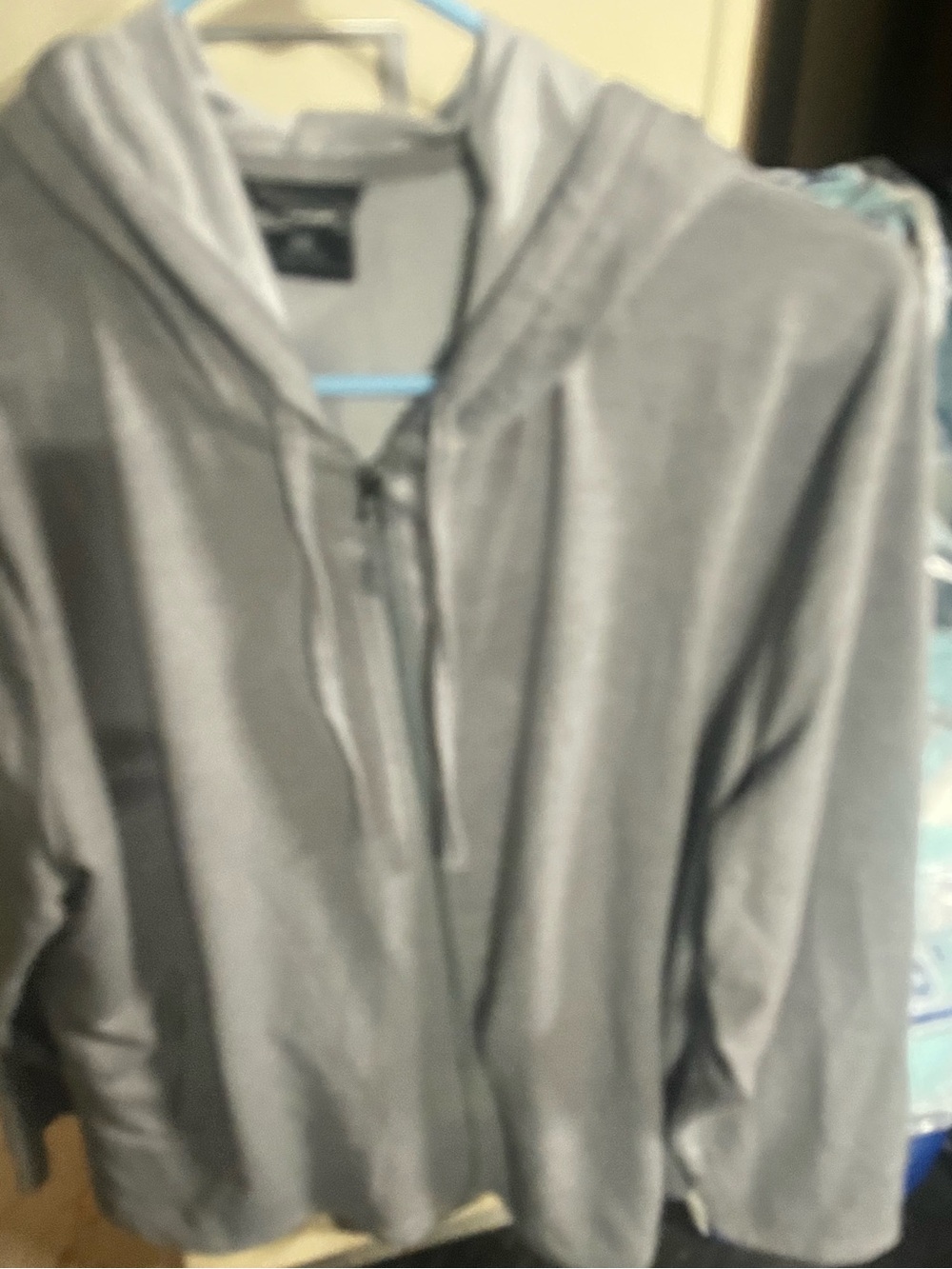 2 hoodies.. Gray and purple Full-Zip Hoodie with Drawstring Hood